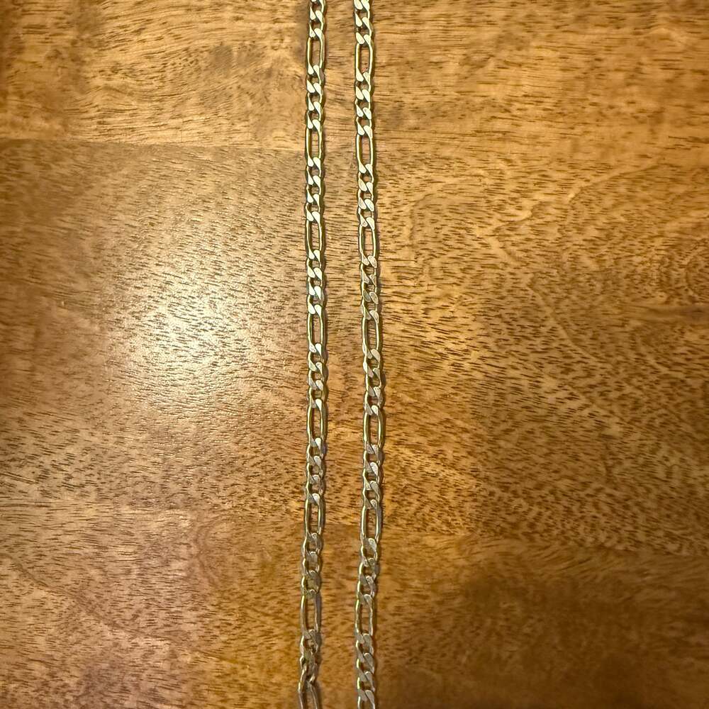 7MM Figaro Chain- 925 Sterling Silver — 10 inch